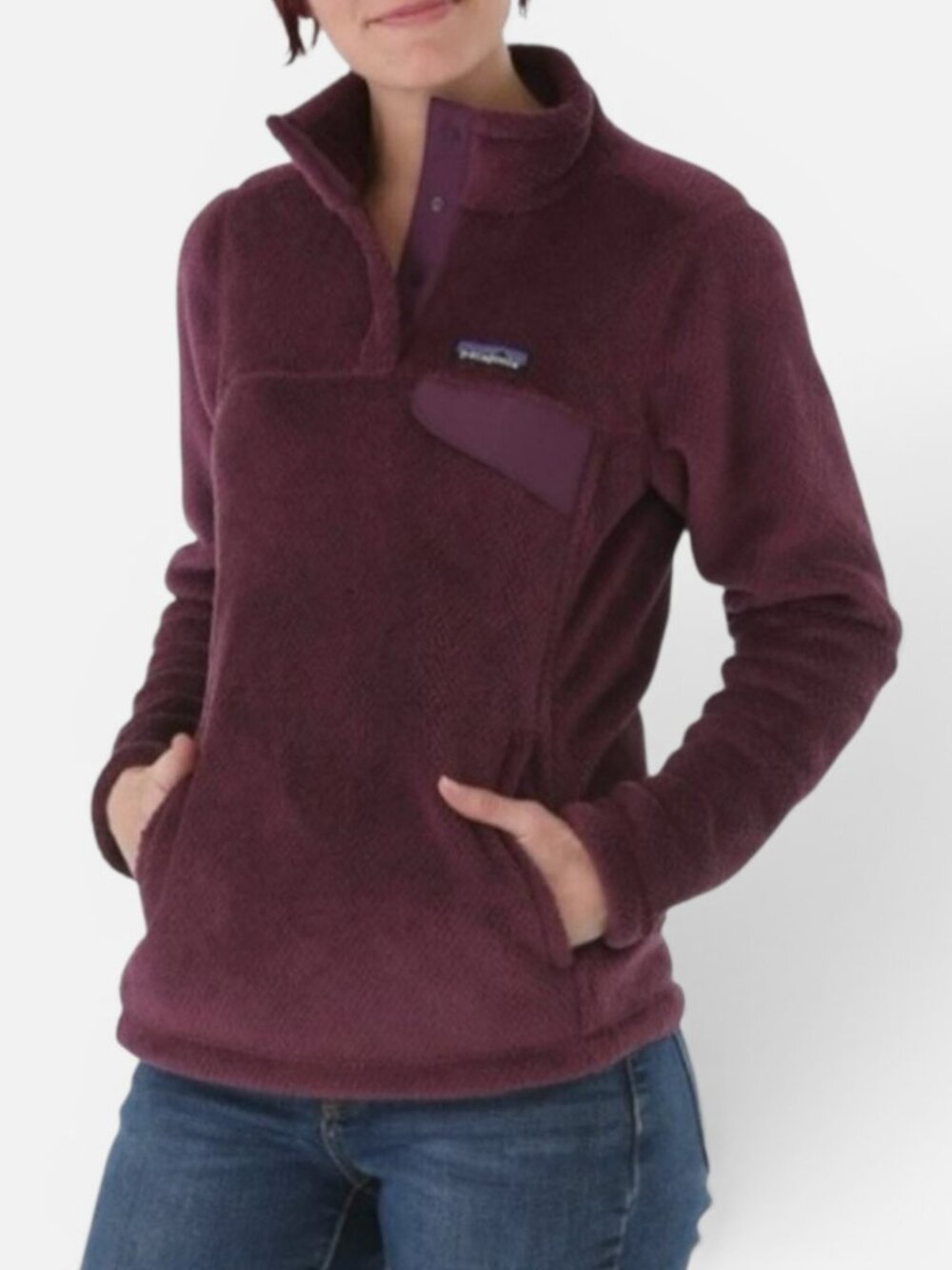 Patagonia Re-Tool Snap T Fleece Pullover Deep Plum Purple Womens M